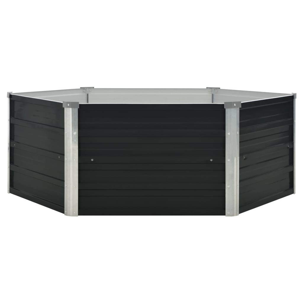 Povišena vrtna gredica antracit 129x129x45 cm pocinčani čelik