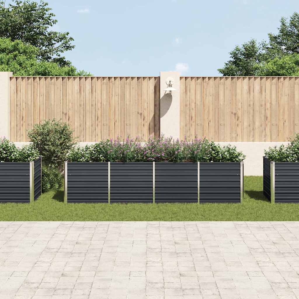 Povišena vrtna gredica antracit 320x80x77 cm pocinčani čelik