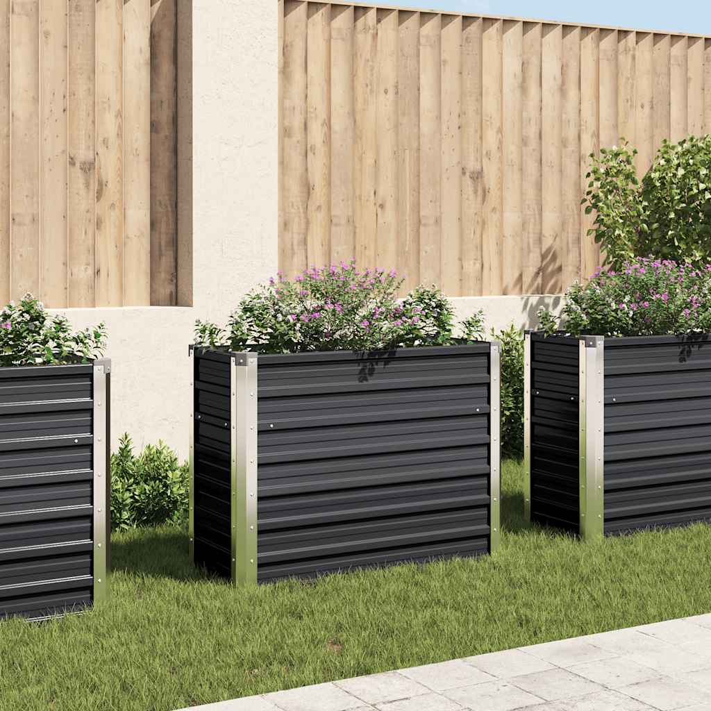 Povišena vrtna gredica antracit 100x40x77 cm pocinčani čelik