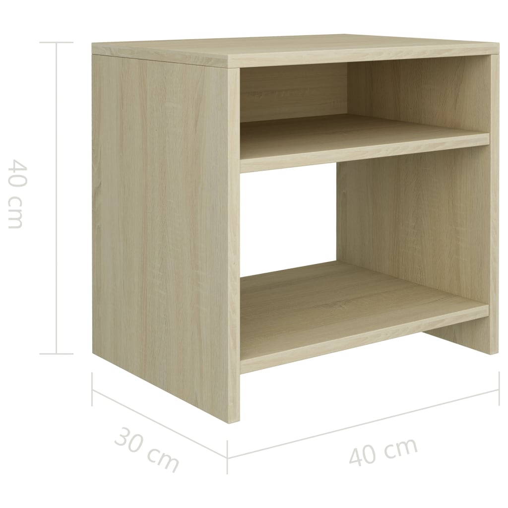 Noćni ormarići 2 kom boja hrasta 40x30x40 cm konstruirano drvo