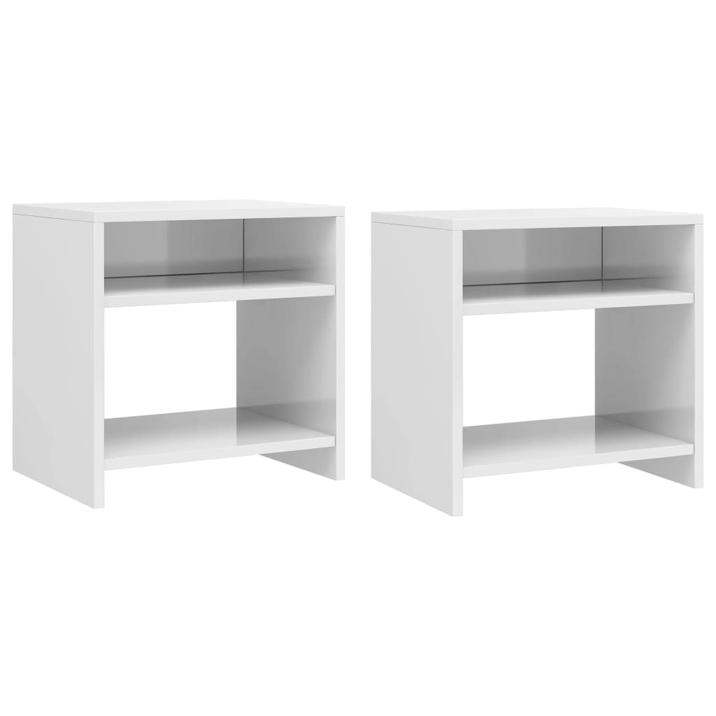Noćni ormarić 2 kom sjajni bijeli 40x30x40 cm konstruirano drvo