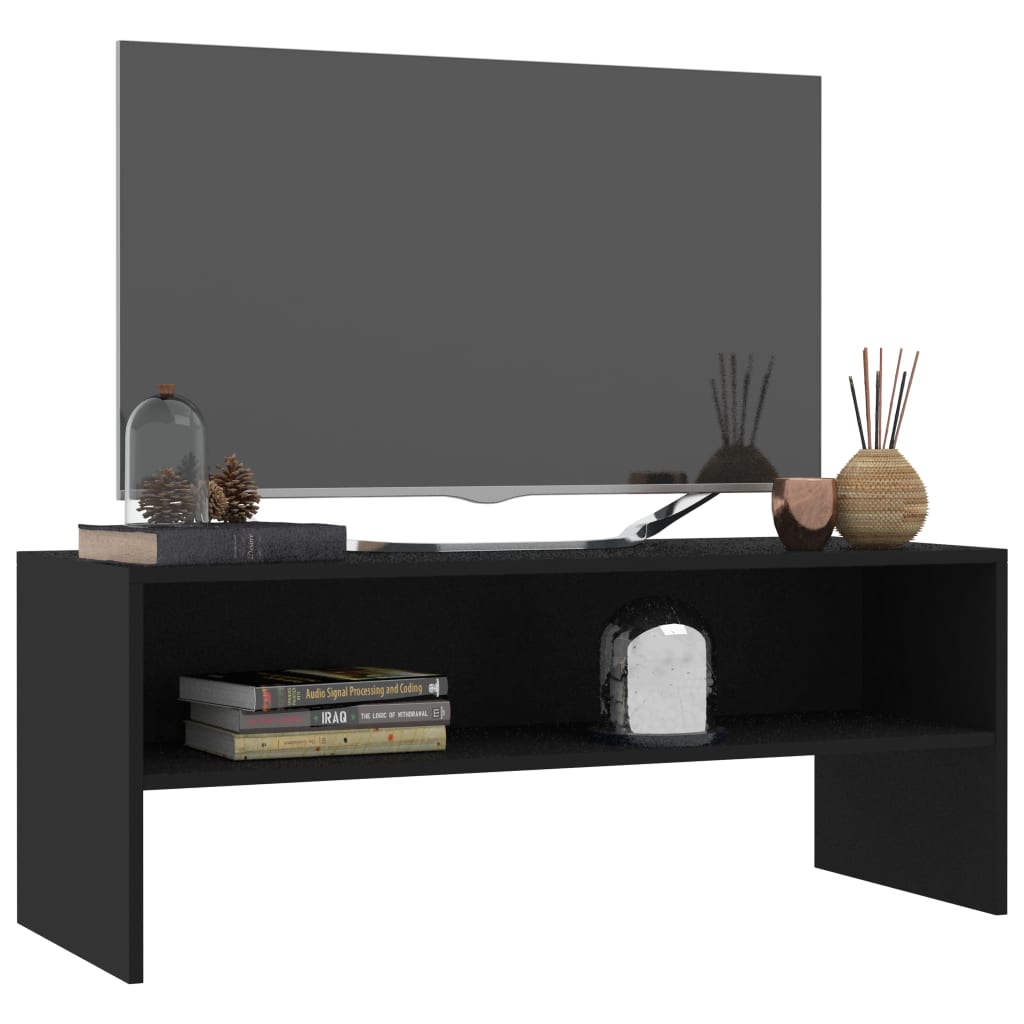 TV ormarić crni 100 x 40 x 40 cm konstruirano drvo