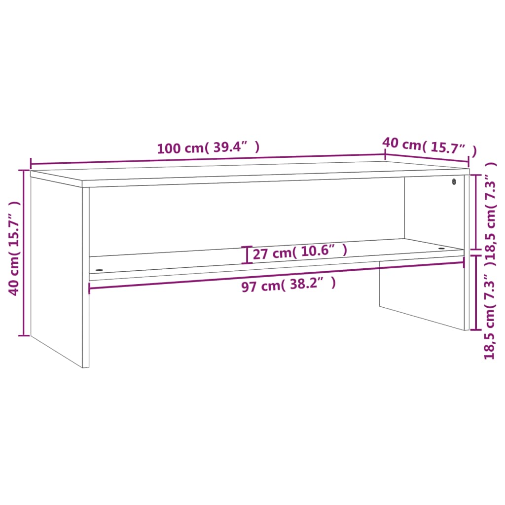 TV ormarić crni 100 x 40 x 40 cm konstruirano drvo