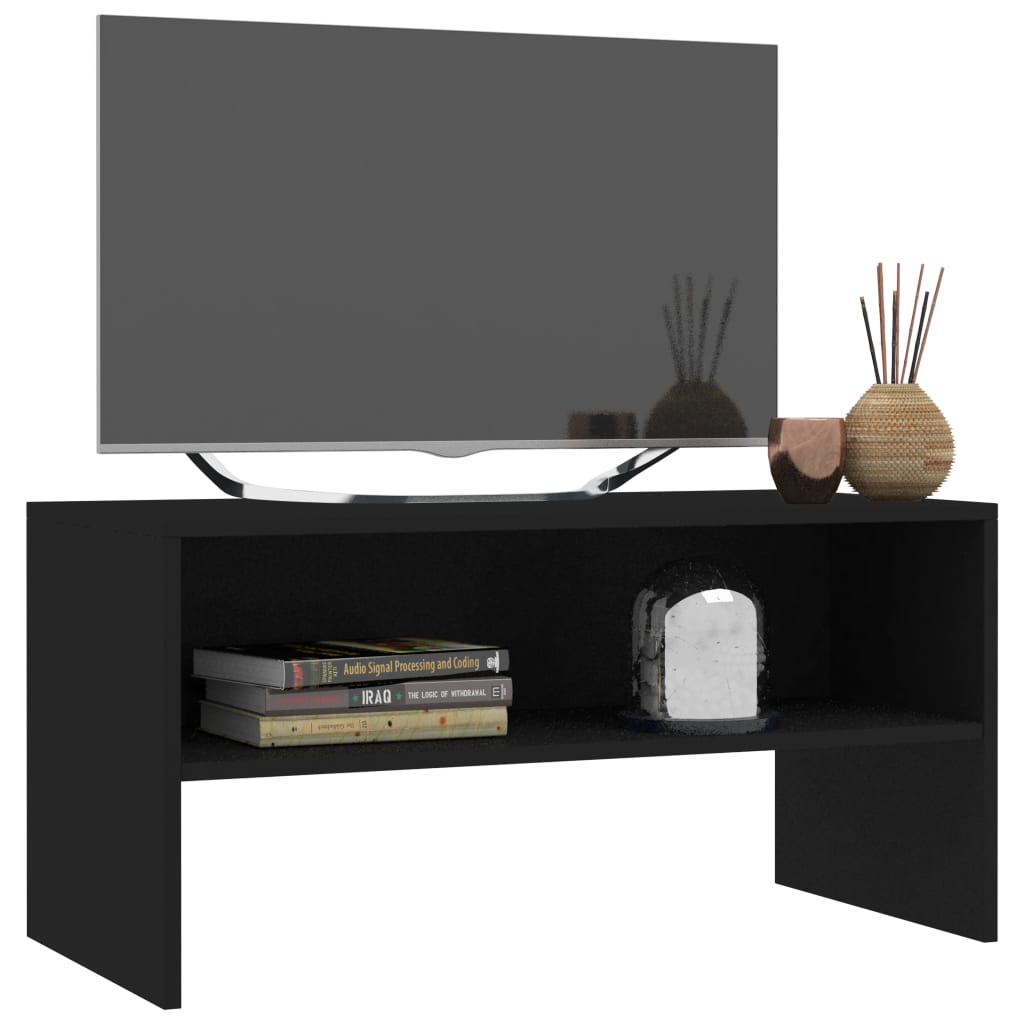 TV ormarić crni 80 x 40 x 40 cm konstruirano drvo