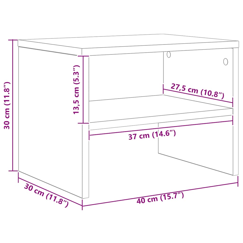 Noćni ormarići 2 kom bijeli 40 x 30 x 30 cm konstruirano drvo