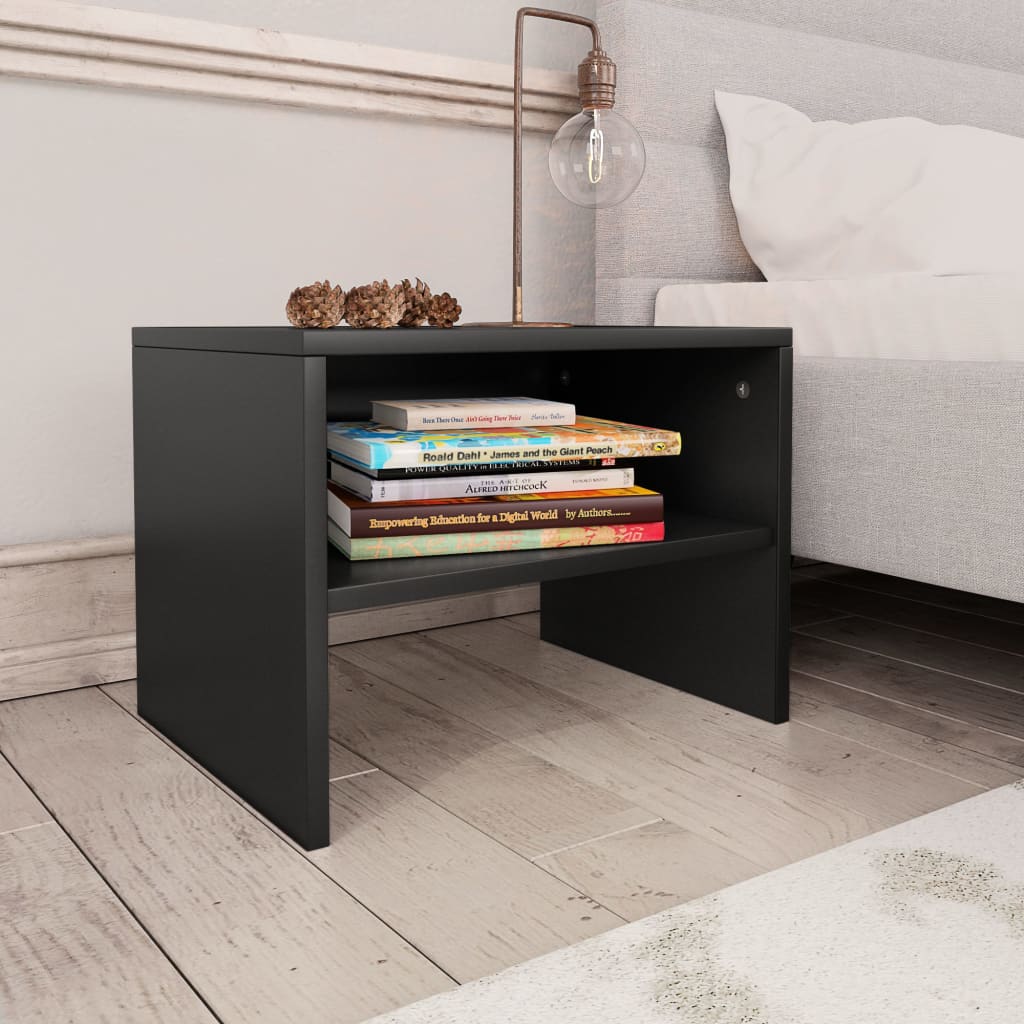Noćni ormarići 2 kom crni 40 x 30 x 30 cm konstruirano drvo