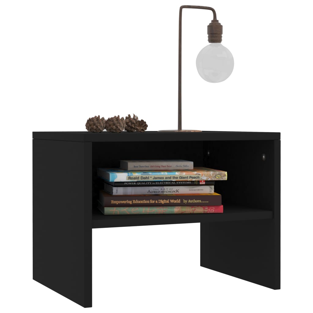 Noćni ormarići 2 kom crni 40 x 30 x 30 cm konstruirano drvo