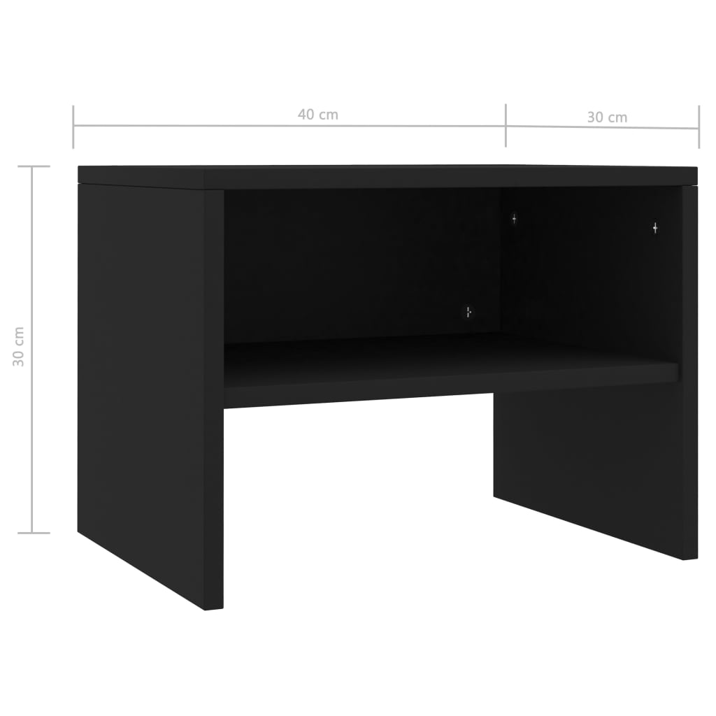 Noćni ormarići 2 kom crni 40 x 30 x 30 cm konstruirano drvo