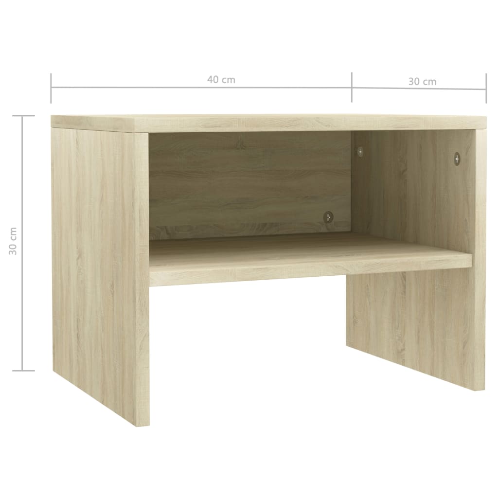 Noćni ormarići 2 kom boja hrasta 40x30x30 cm konstruirano drvo