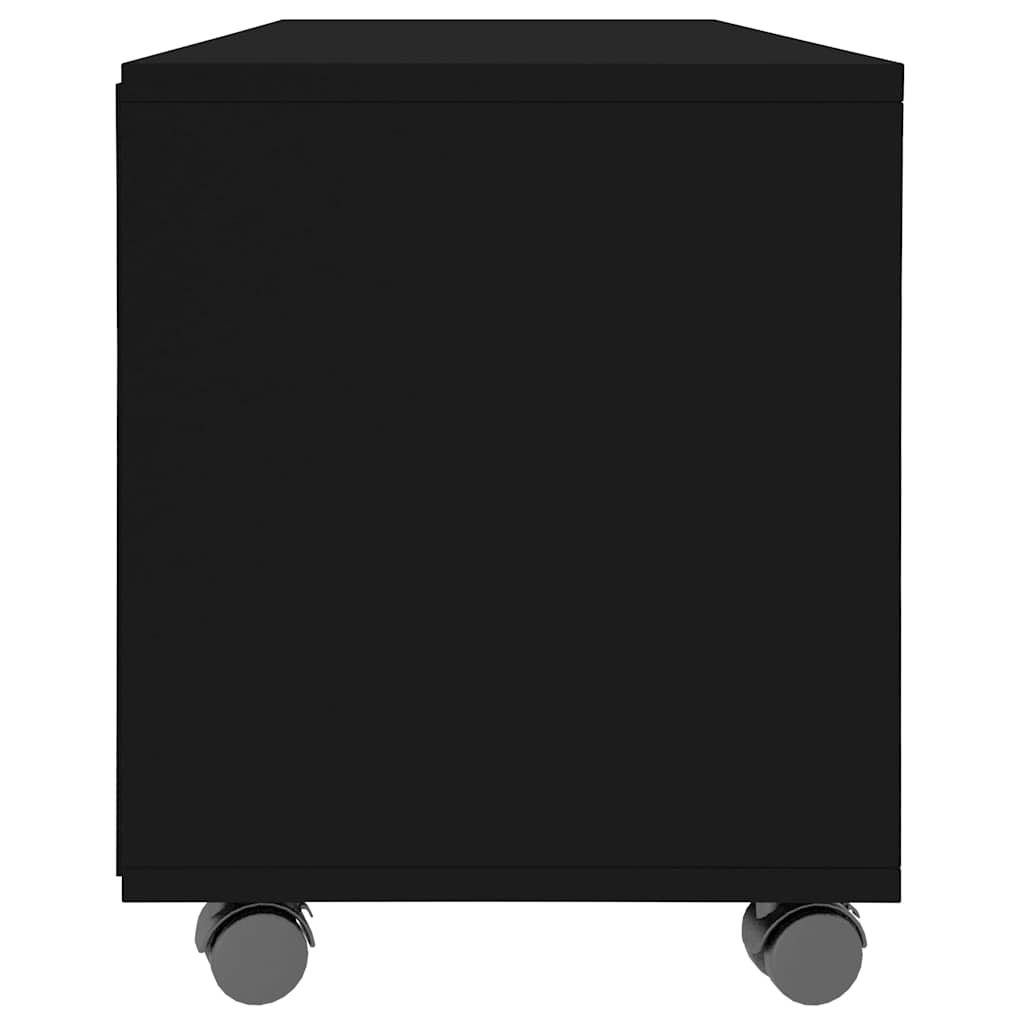 TV ormarić s kotačima crni 90 x 35 x 35 cm konstruirano drvo