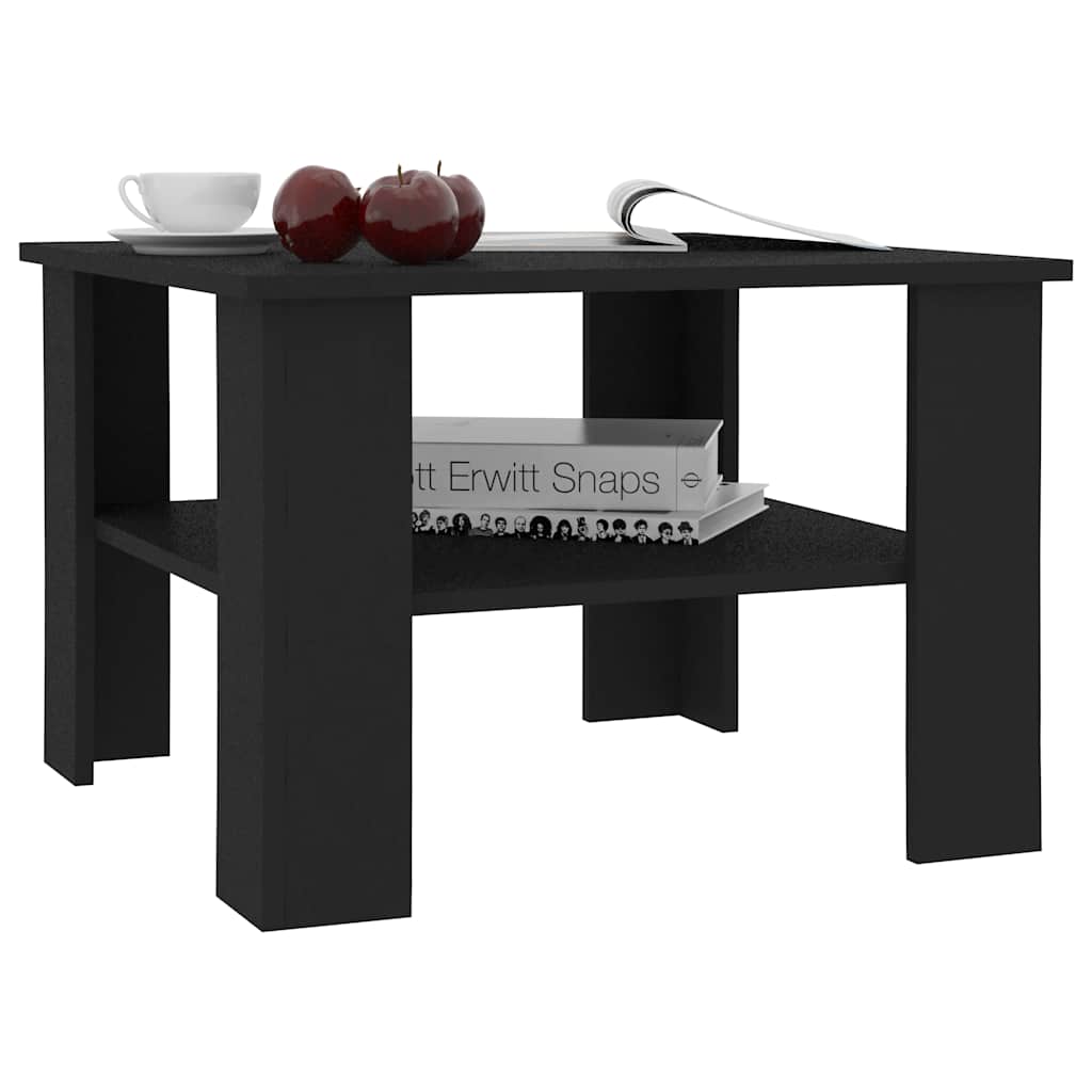 Stolić za kavu crni 60 x 60 x 42 cm od konstruiranog drva