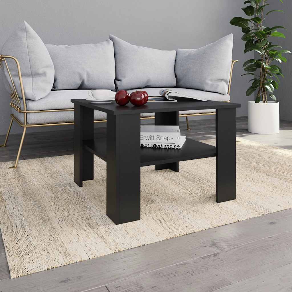 Stolić za kavu crni 60 x 60 x 42 cm od konstruiranog drva