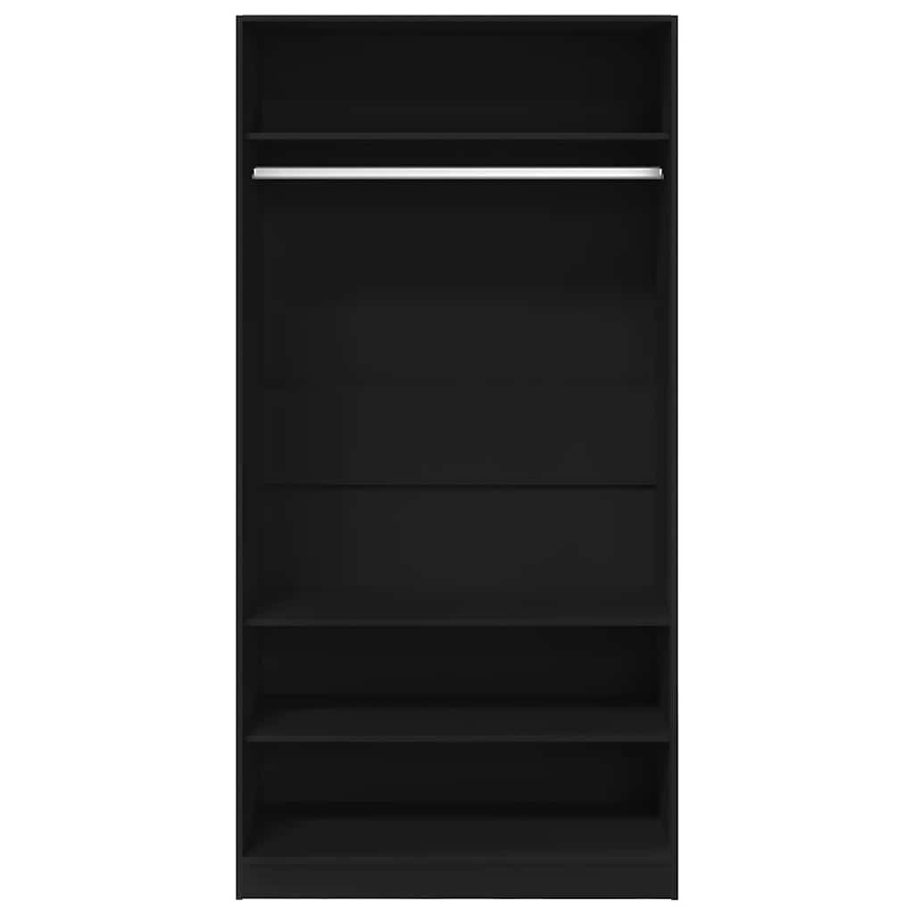 Ormar crni 100 x 50 x 200 cm od konstruiranog drva