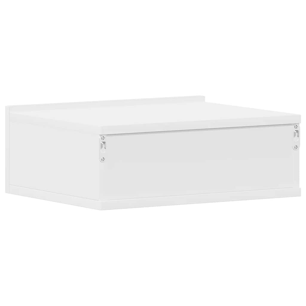 Viseći noćni ormarić bijeli 40x30x15 cm od konstruiranog drva