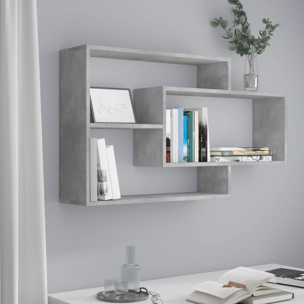 Zidne police siva boja betona 104x20x58,5 cm konstruirano drvo