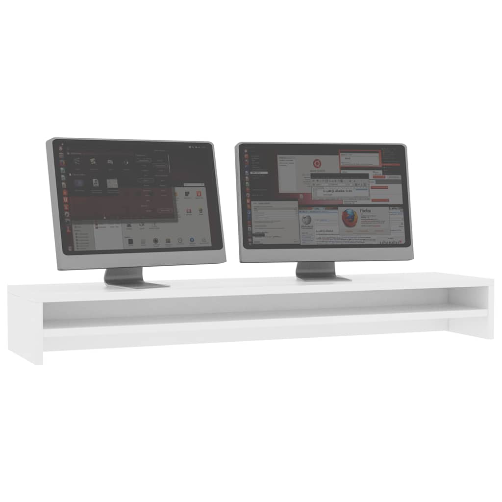 Stalak za monitor bijeli 100 x 24 x 13 cm konstruirano drvo