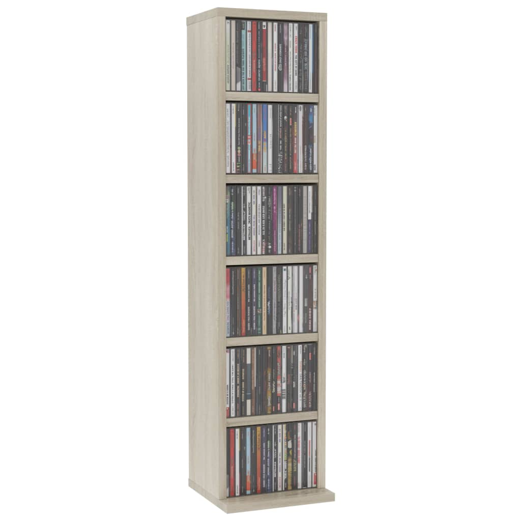 Ormarić za CD-ove boja hrasta 21x20x88 cm od konstruiranog drva