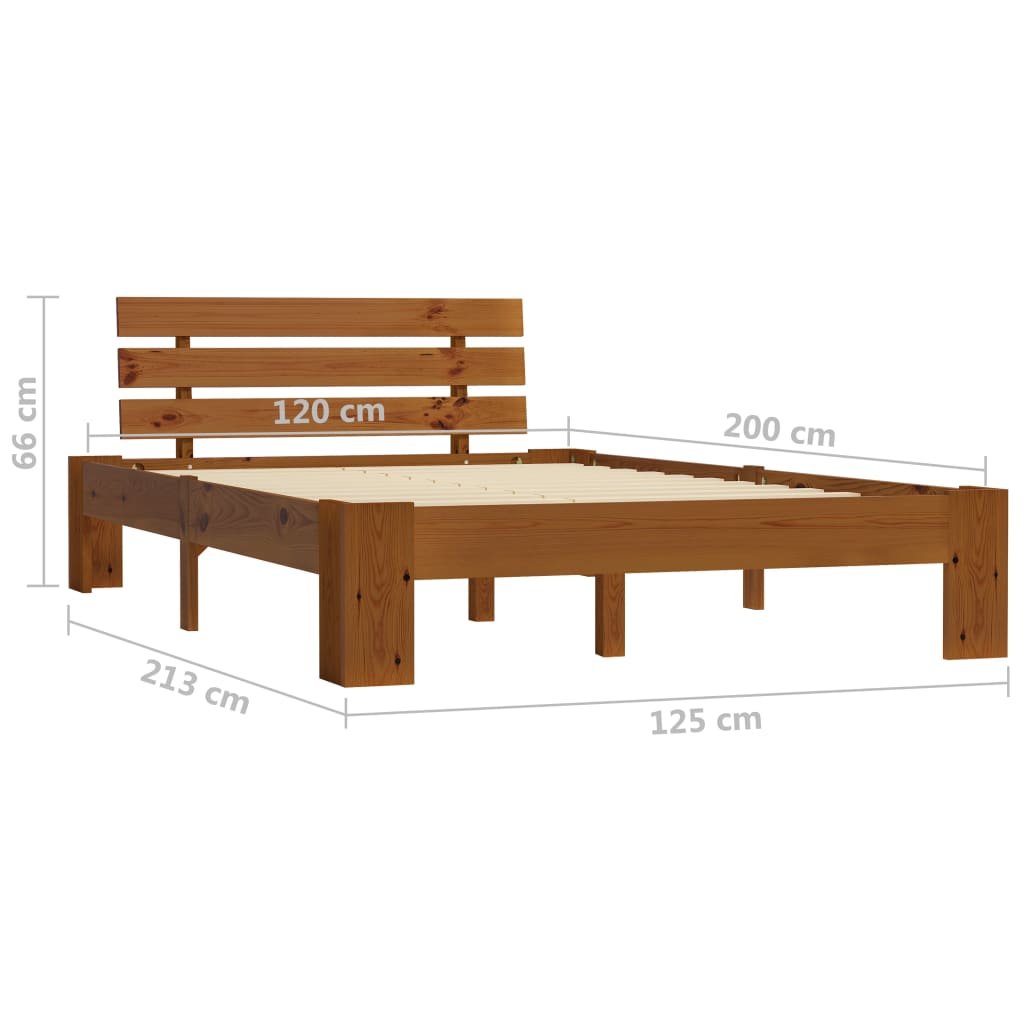 Okvir za krevet od masivne borovine boja meda 120 x 200 cm