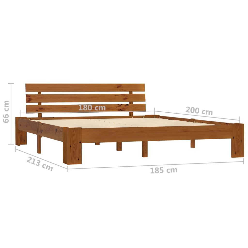 Okvir za krevet od masivne borovine boja meda 180 x 200 cm
