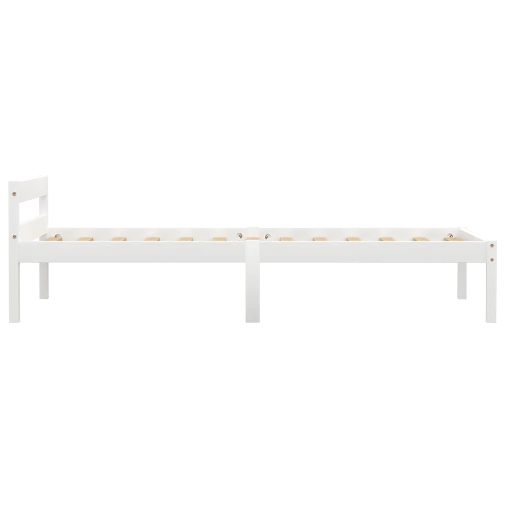 Okvir za krevet od masivne borovine bijeli 90 x 200 cm
