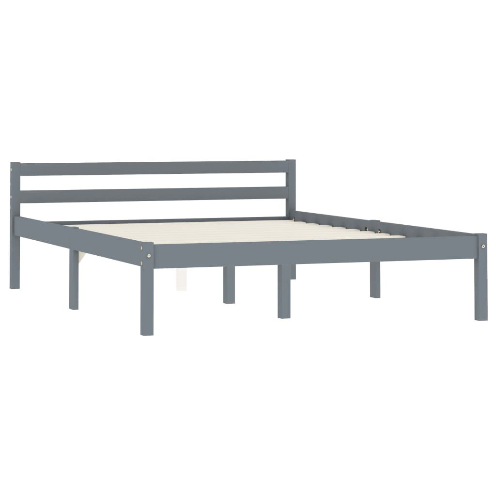 Okvir za krevet od masivne borovine sivi 120 x 200 cm