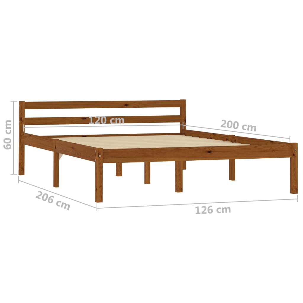 Okvir za krevet od masivne borovine boja meda 120 x 200 cm