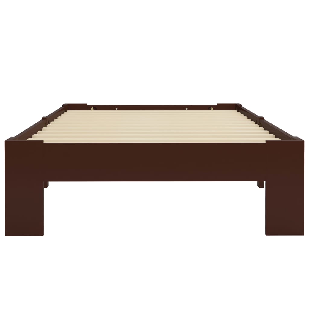 Okvir za krevet od masivne borovine tamnosmeđi 100 x 200 cm