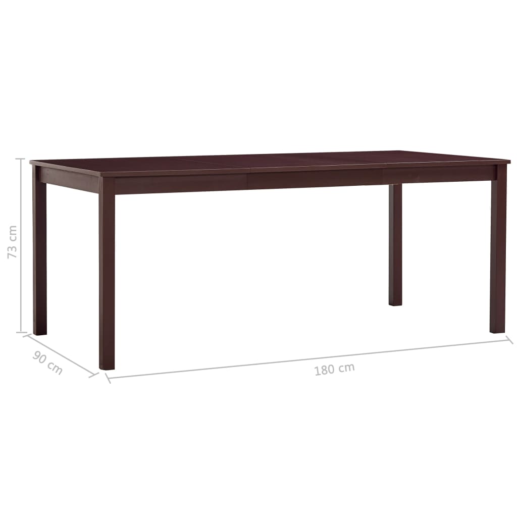 Blagavaonski stol tamnosmeđi 180 x 90 x 73 cm od borovine
