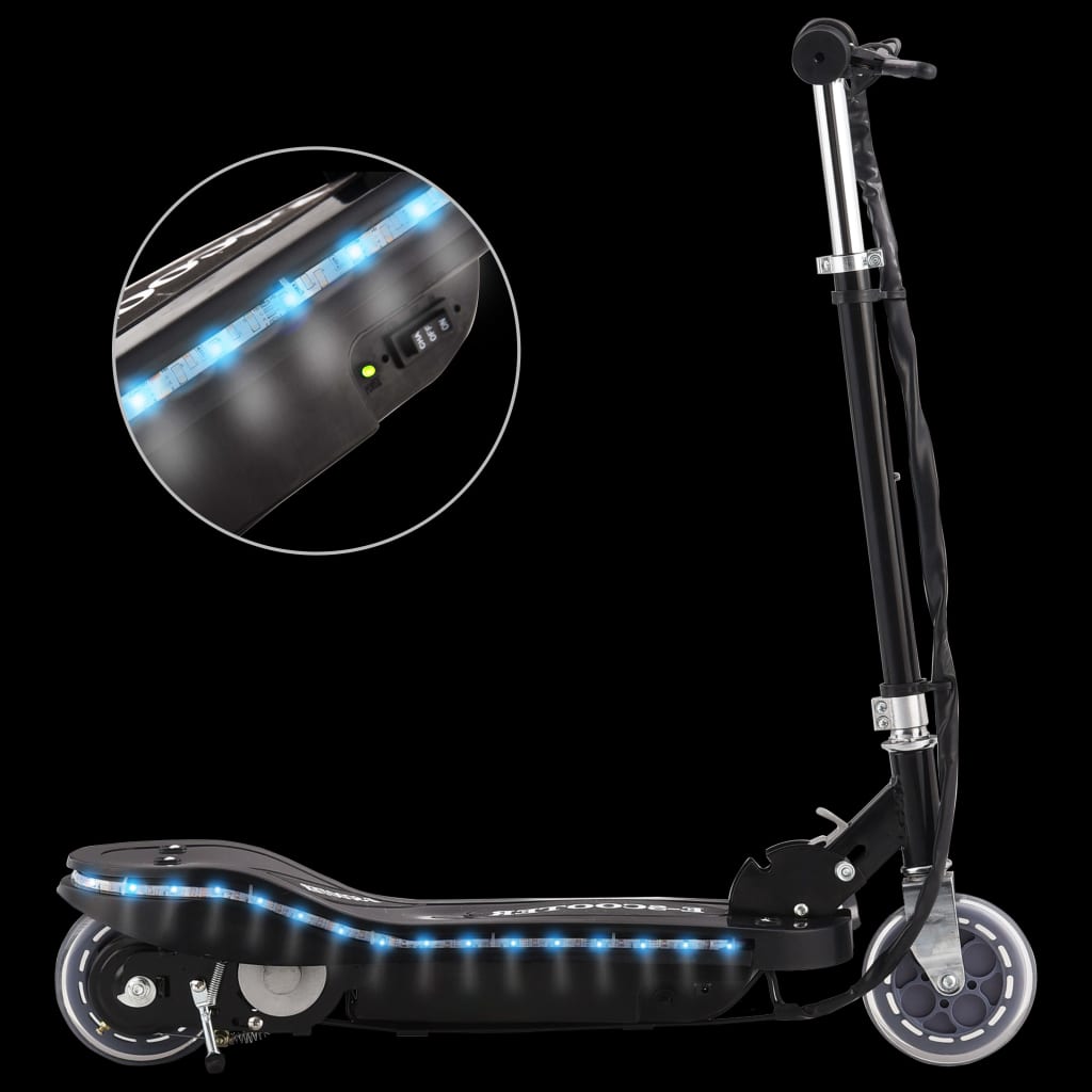 Električni romobil s LED svjetlima 120 W crni