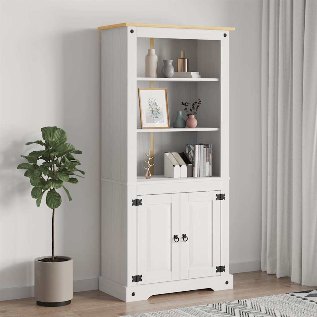 Kredenc od borovine meksički stil Corona bijeli 80x40x170 cm
