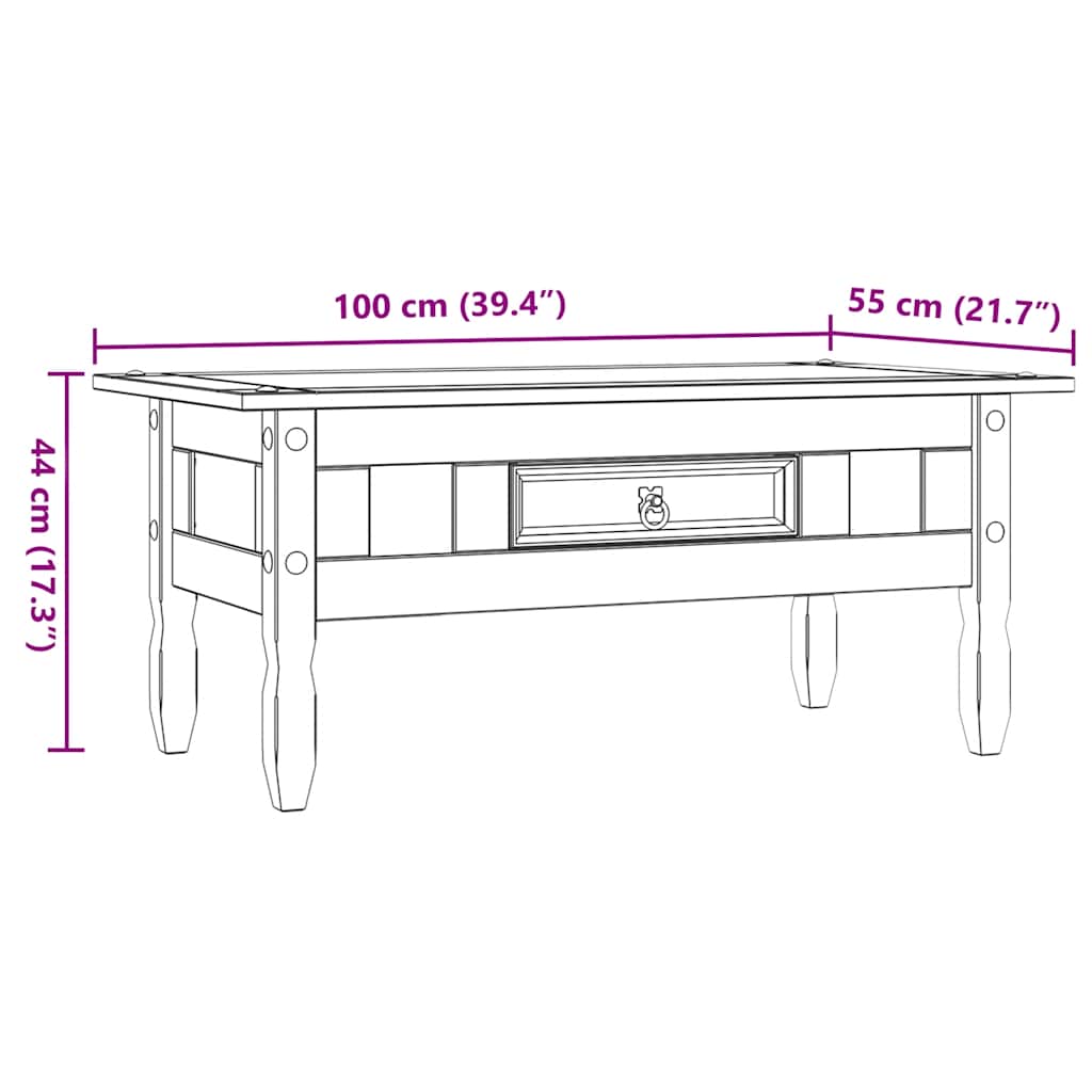 Stolić za kavu od borovine asortiman Corona bijeli 100x55x44 cm