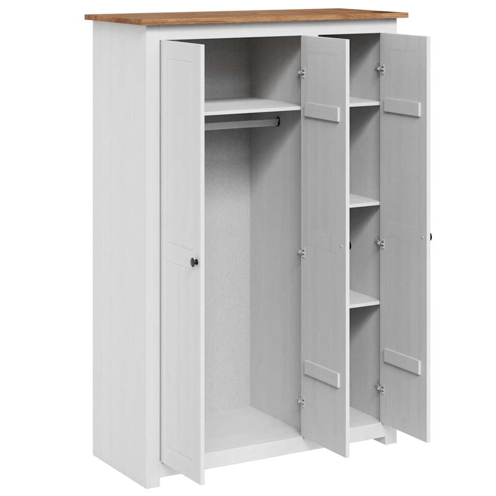 Ormar od borovine s 3 vrata bijeli 118 x 50 x 171,5 cm Panama