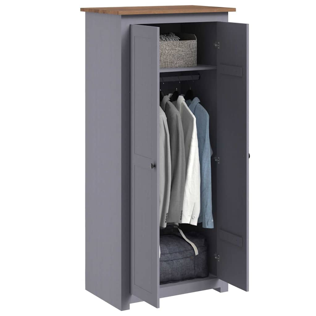 Ormar od masivne borovine sivi 80x50x171,5 cm asortiman Panama