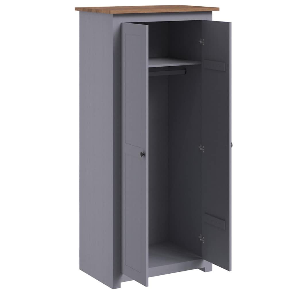 Ormar od masivne borovine sivi 80x50x171,5 cm asortiman Panama