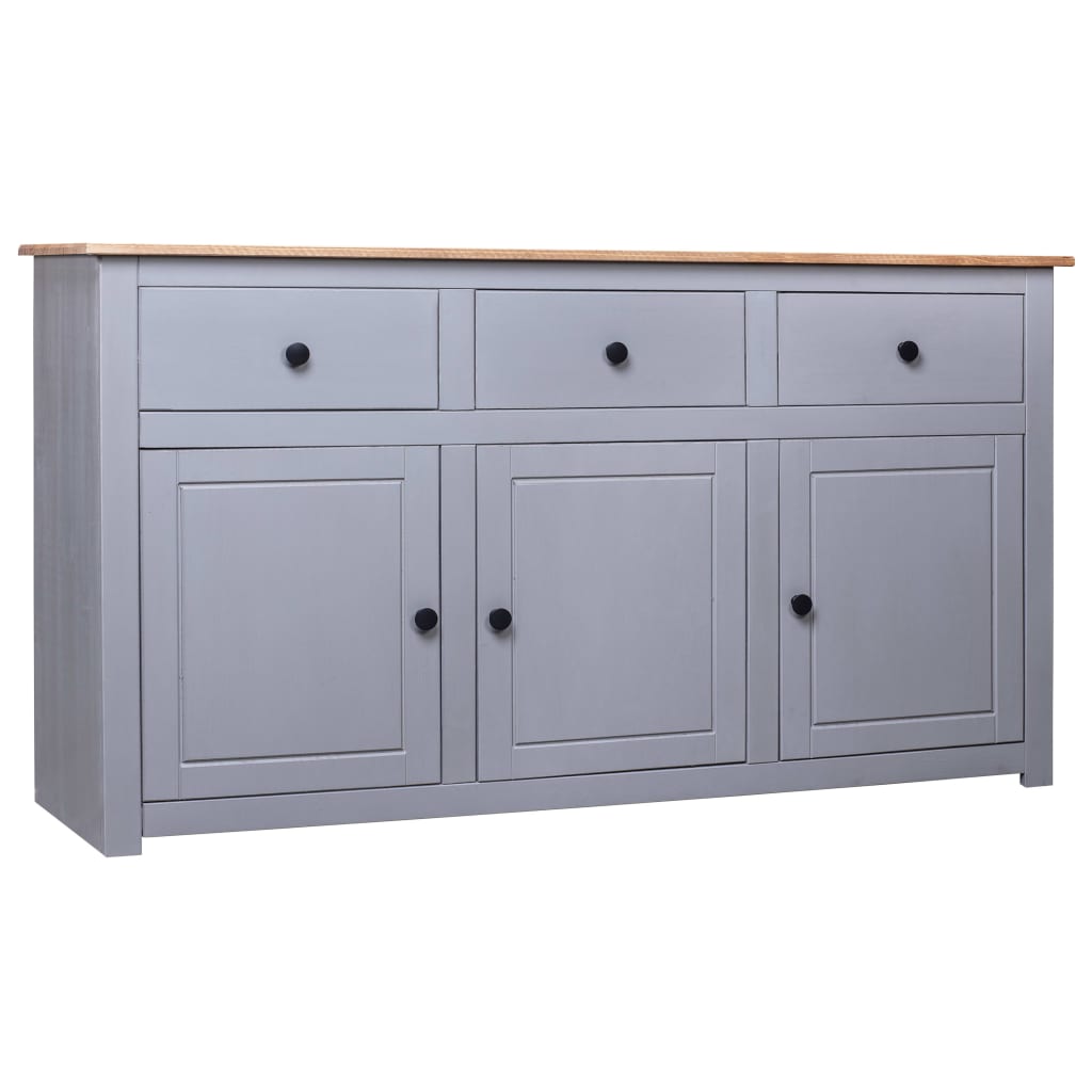 Komoda od masivne borovine siva 135x40x80 cm asortiman Panama