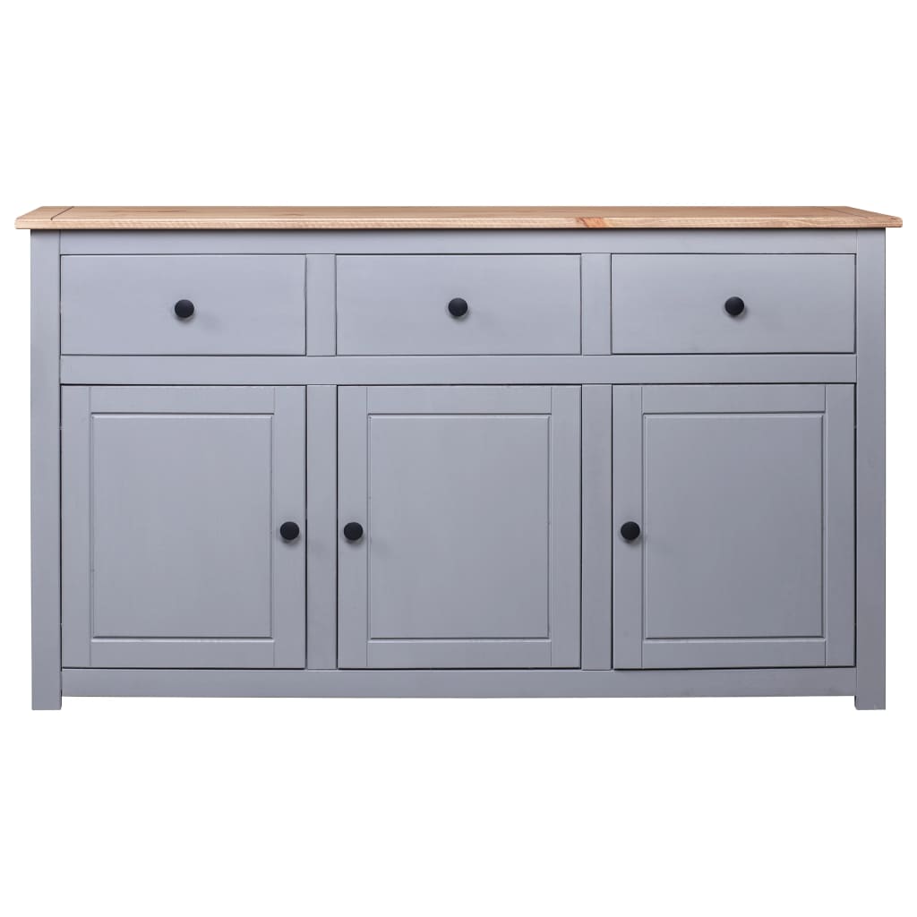 Komoda od masivne borovine siva 135x40x80 cm asortiman Panama
