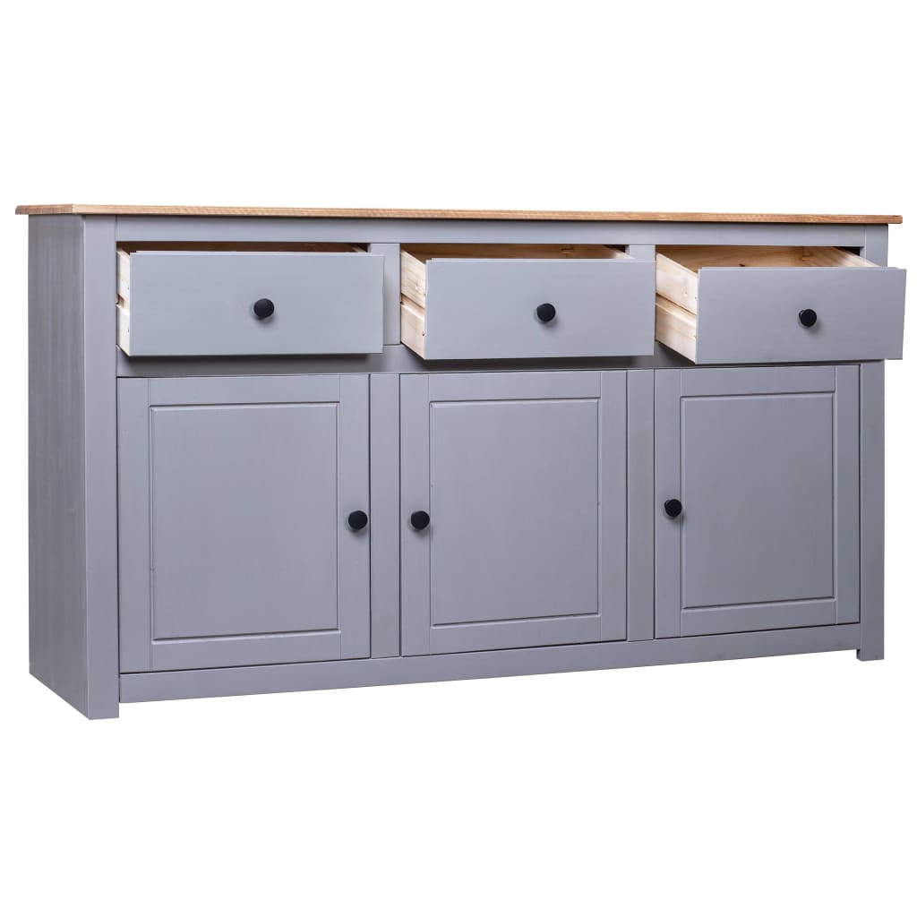 Komoda od masivne borovine siva 135x40x80 cm asortiman Panama