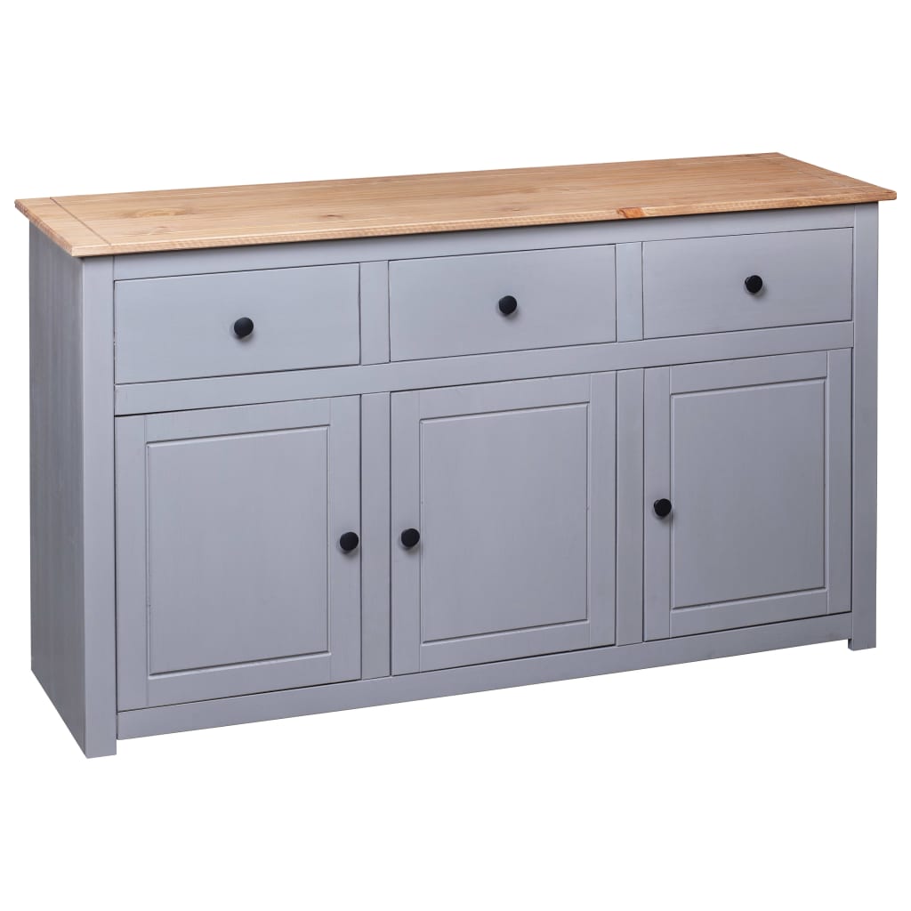 Komoda od masivne borovine siva 135x40x80 cm asortiman Panama