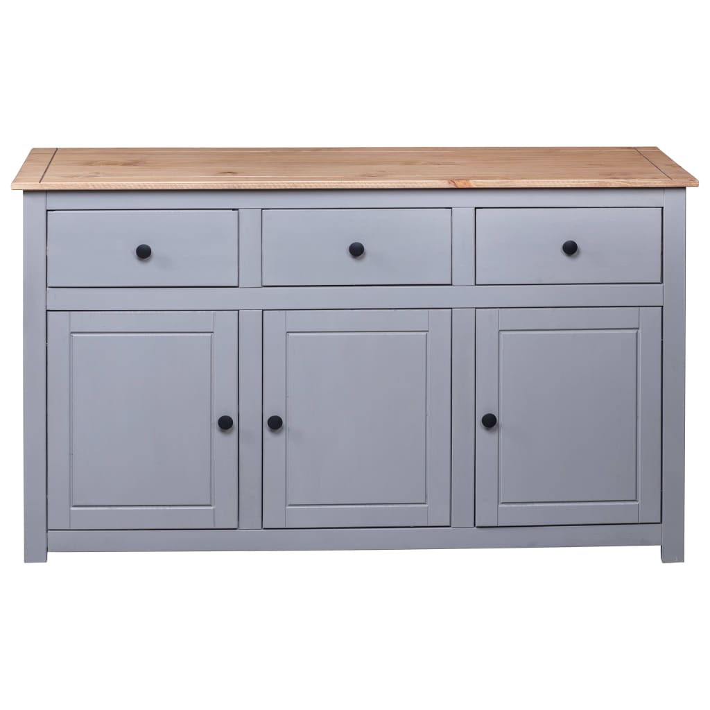 Komoda od masivne borovine siva 135x40x80 cm asortiman Panama