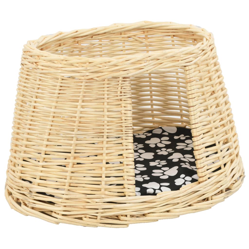 3-dijelni set košare za mačke s jastucima 47x34x60 cm prirodna vrba