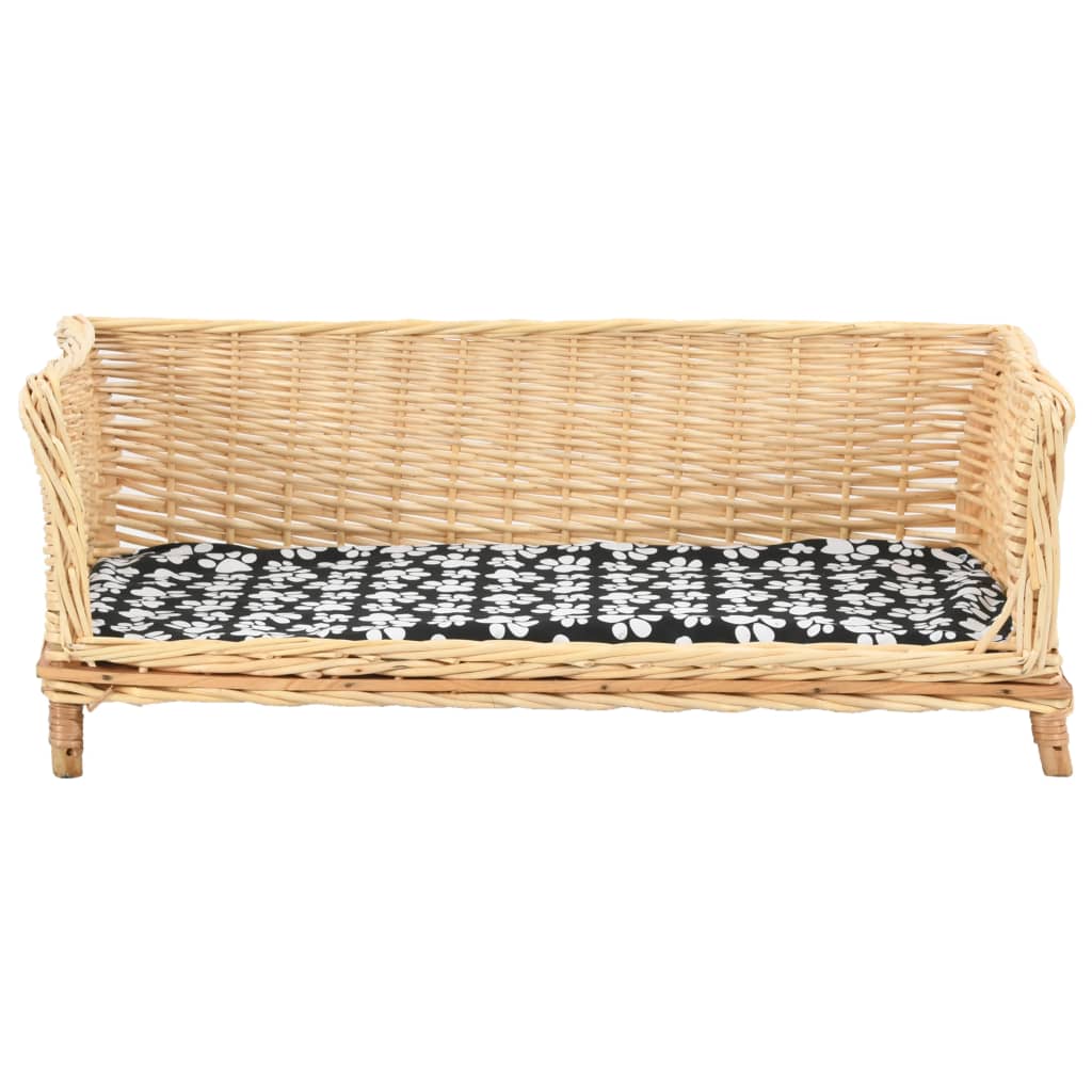 Košara za pse s jastukom 90 x 54 x 35 cm od prirodne vrbe
