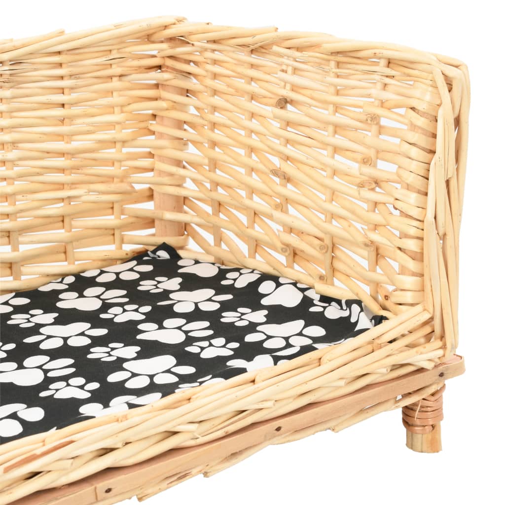 Košara za pse s jastukom 90 x 54 x 35 cm od prirodne vrbe