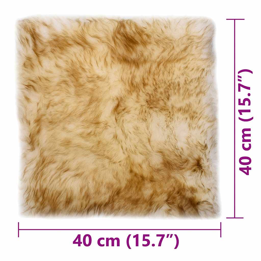 Jastučići za stolice 2 kom smeđi prošarani 40x40 cm ovčja koža