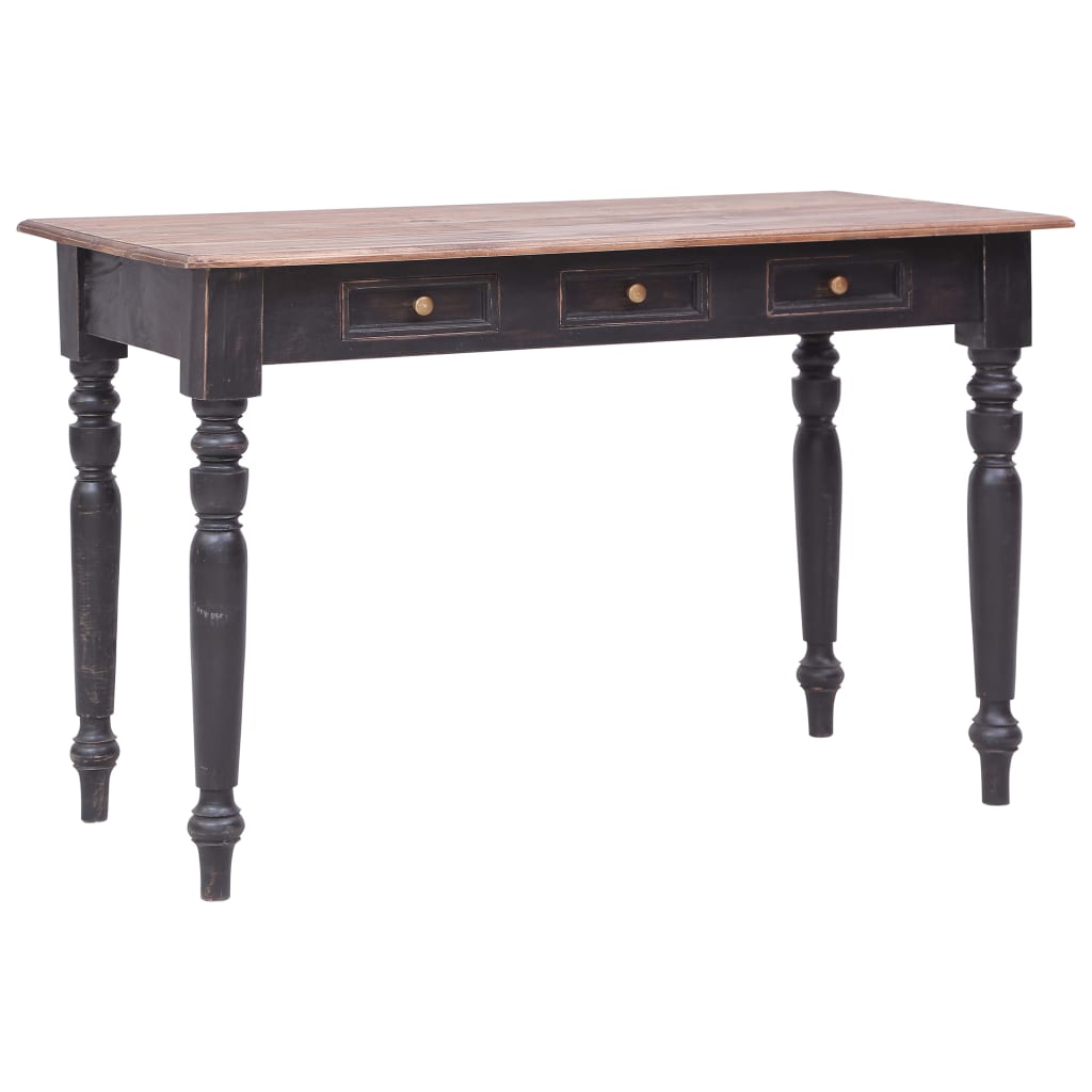 Radni stol s 3 ladice 117 x 57 x 75 cm masivno drvo mahagonija