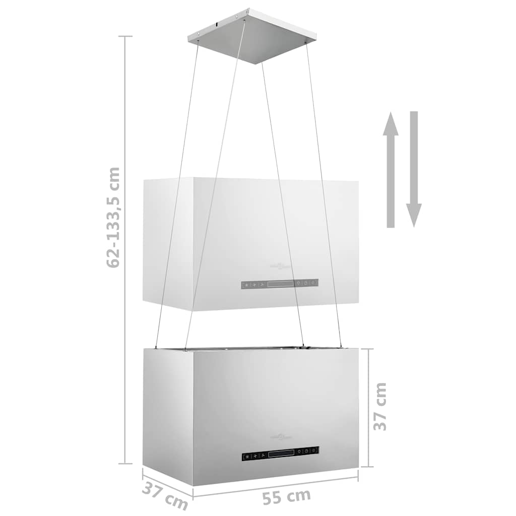 Viseća otočna napa sa senzorom na dodir LCD 55 cm čelična
