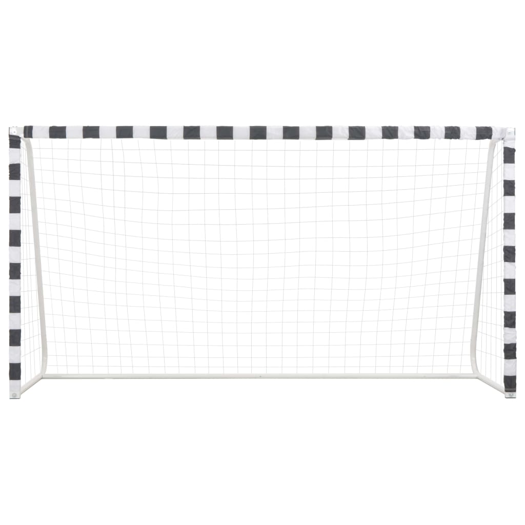 Nogometni gol 300 x 160 x 90 cm metalni crno-bijeli