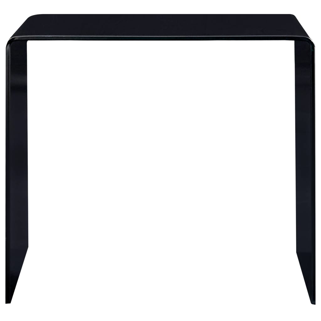 Stolić za kavu crni 50 x 50 x 45 cm od kaljenog stakla