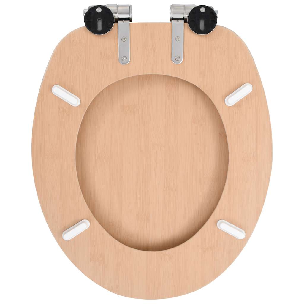 Toaletna daska s mekim zatvaranjem 2 kom MDF uzorak bambusa