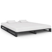Okvir za krevet od paleta od masivne borovine sivi 160 x 200 cm