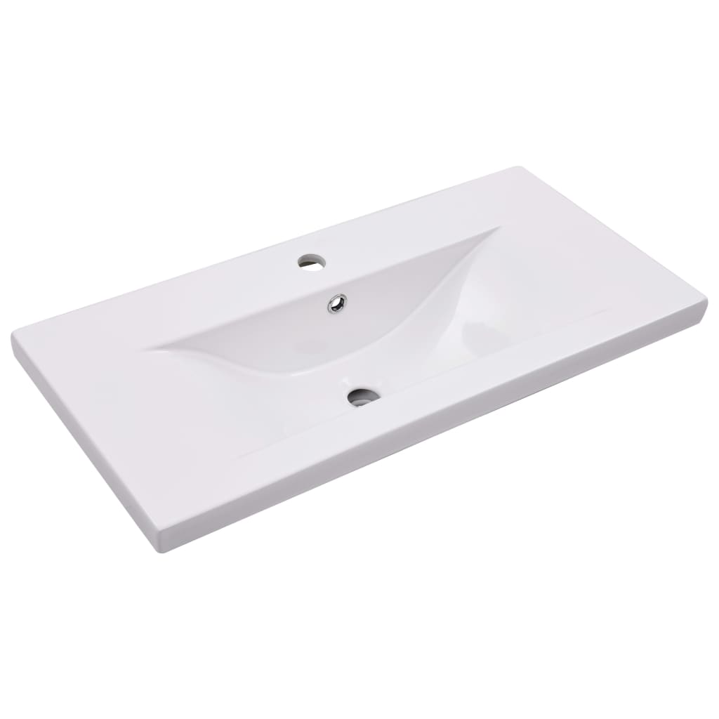 Ugradbeni umivaonik 81 x 39,5 x 18,5 cm keramički bijeli